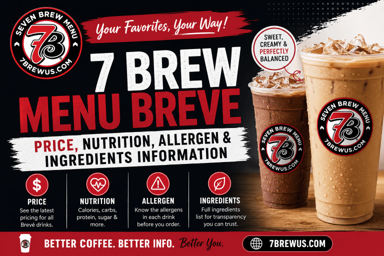7 Brew Menu Breve Price, Nutrition, Allergen and Ingredients Information
