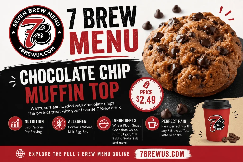 7 Brew Menu Chocolate Chip Muffin Top Price, Nutrition, Allergen and Ingredients Information