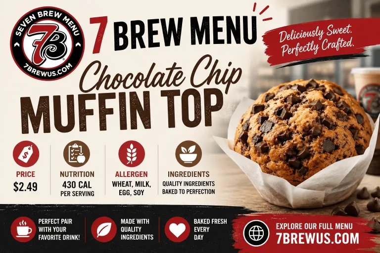 7 Brew Menu Chocolate Chip Muffin Top Price, Nutrition, Allergen and Ingredients Information