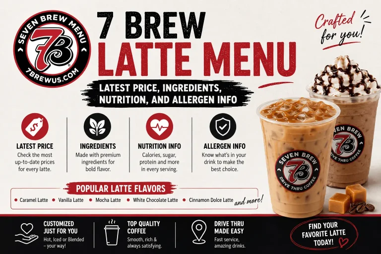 7 Brew Latte Menu Latest Price, Ingredients, Nutrition, and Allergen Info
