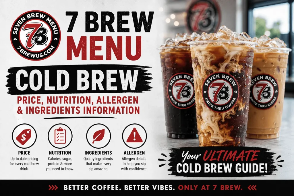 7 Brew Menu Cold Brew Price, Nutrition, Allergen and Ingredients Information