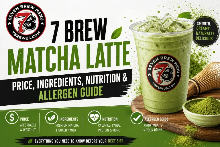 7 Brew Matcha Latte Price, Ingredients, Nutrition and Allergen Guide