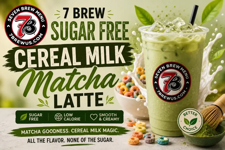 7 Brew Original Cookie Butter with Sizes , Calories and Updated Prices Menu Size Small Medium Large Price(₱) $ 6 $ 7 $ 8 Calories 220 330 390 7 Brew Sugar Free Cereal Milk Matcha Latte