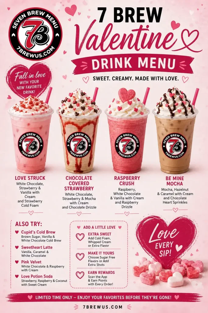 7 Brew Valentine’s Drinks Menu