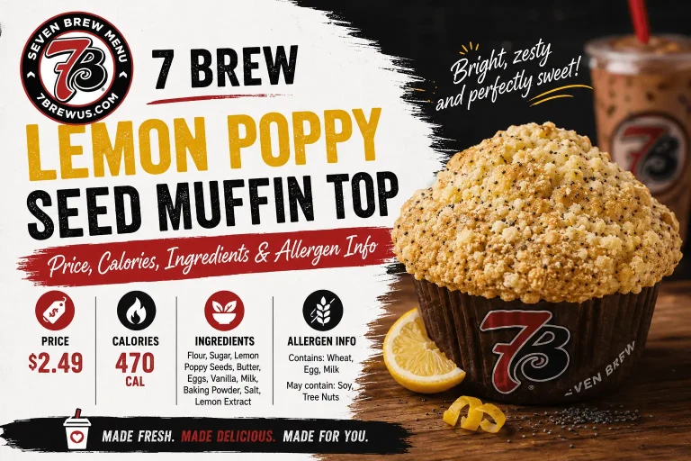7 Brew Lemon Poppy Seed Muffin Top Price, Calories, Ingredients and Allergen Info