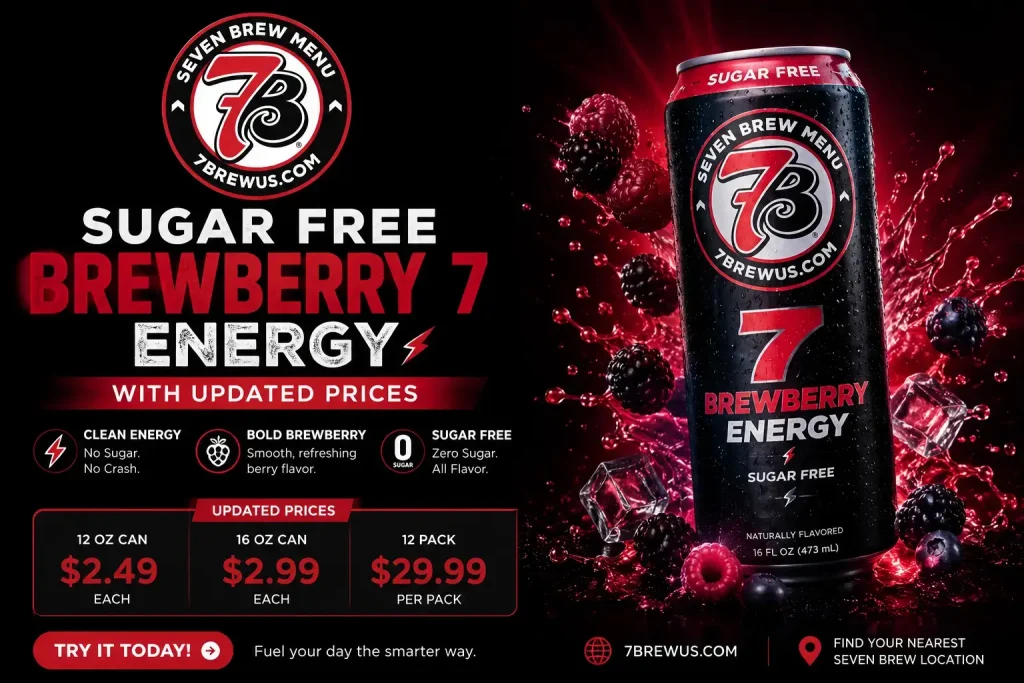 Sugar Free BrewBerry 7 Energy with Updated Prices