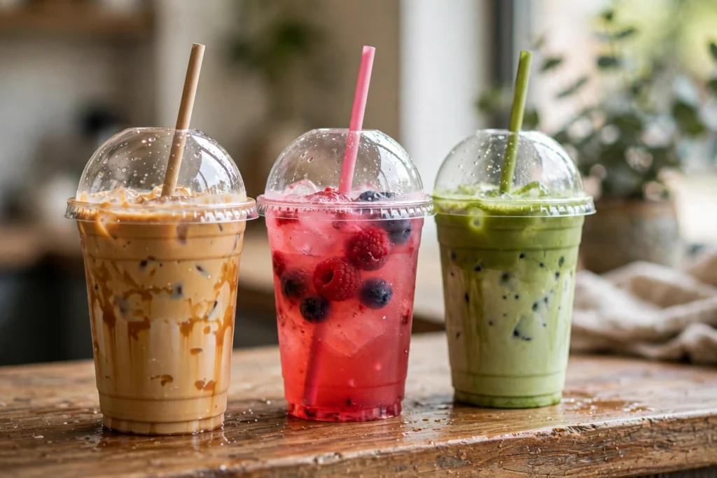 Iced coffee and energy drinks from the 7 Brew menu